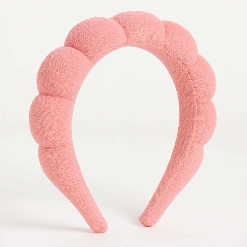 Rosa Kosmetik Haarreif aus Frottee von – Beauty Haarband für Gesichtspflege