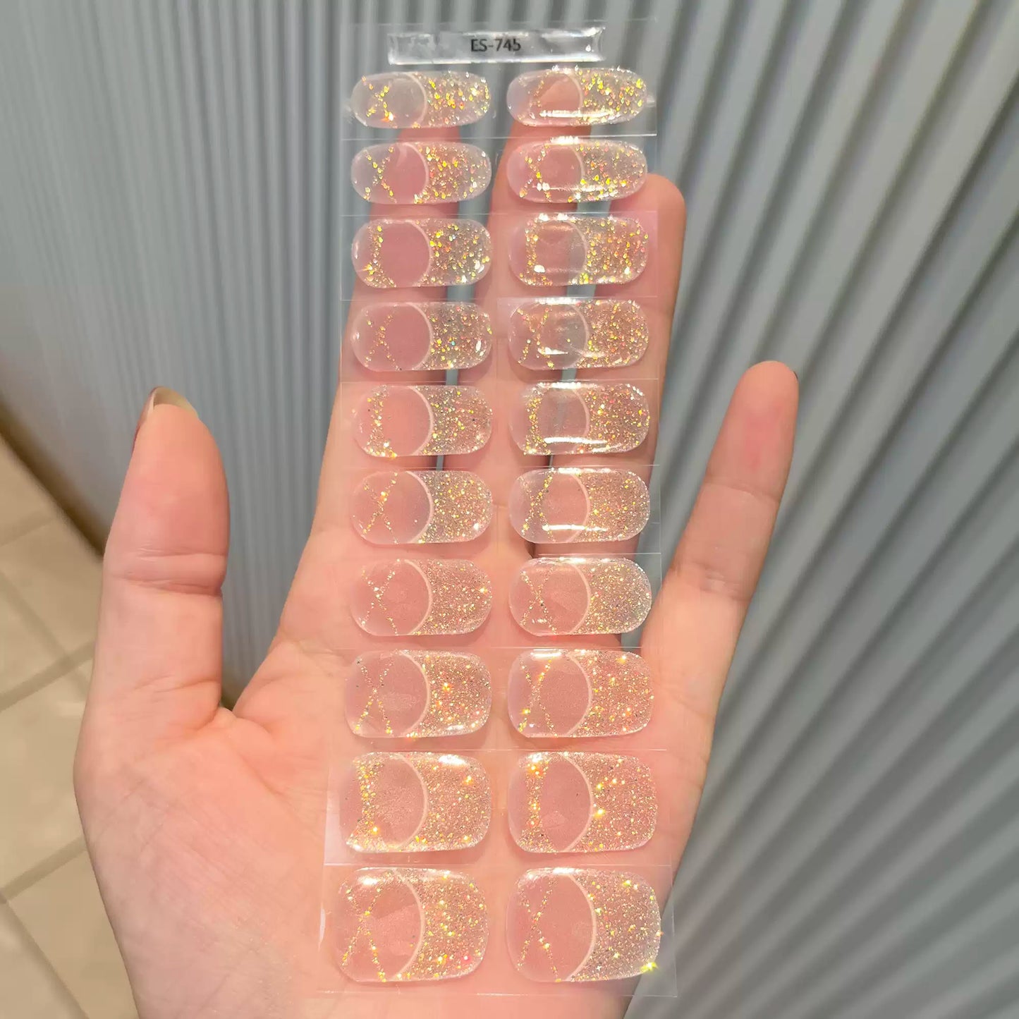 French Golden Glitter Cross UV