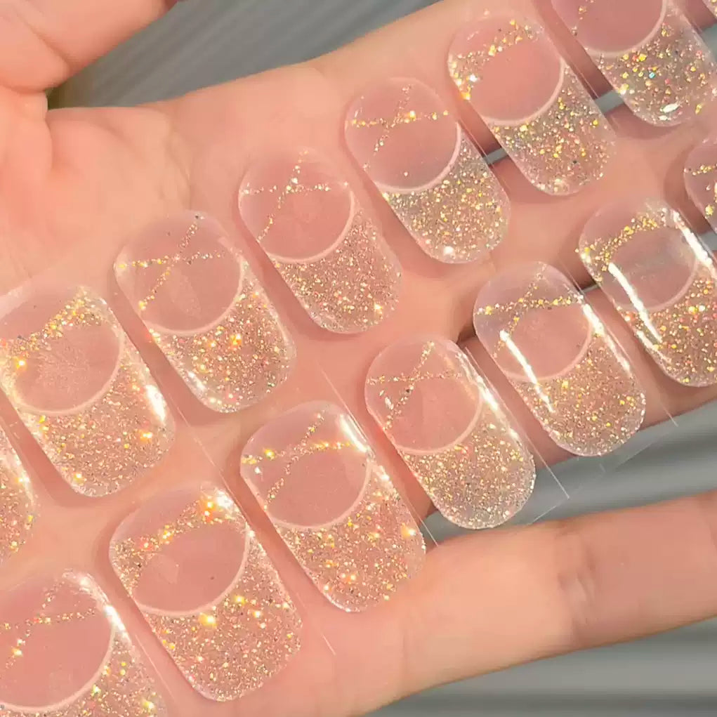 French Golden Glitter Cross UV