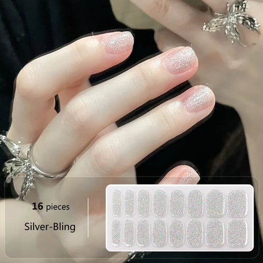 16er GlitterWraps Solid - Silver Bling