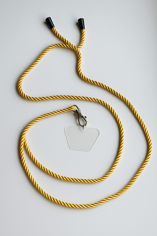 Universelle Handykette in Gold – Kordelband mit Adapter für alle Smartphones