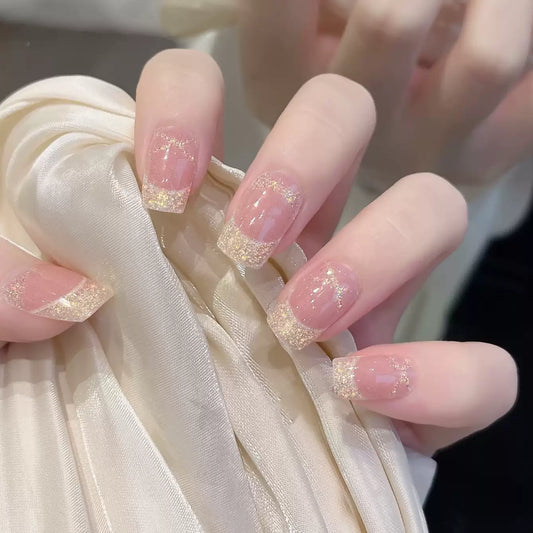 French Golden Glitter Cross UV